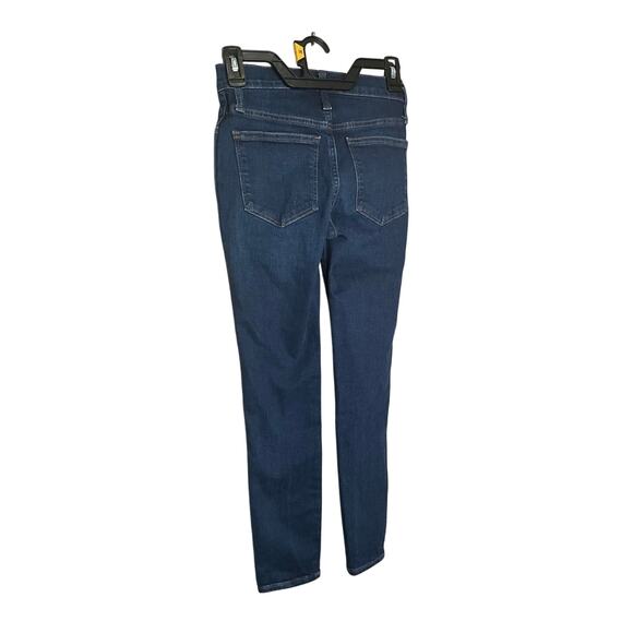 Madewell 10" High-Rise Skinny Jeans Denim Whisker Dark Wash Blue Womens Size 24P - Picture 2 of 3